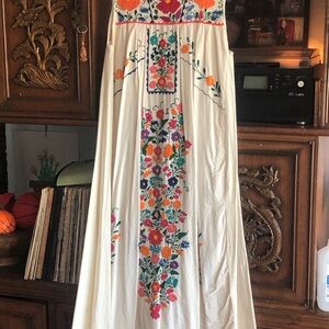 Vintage Floral Embroidered Dress
